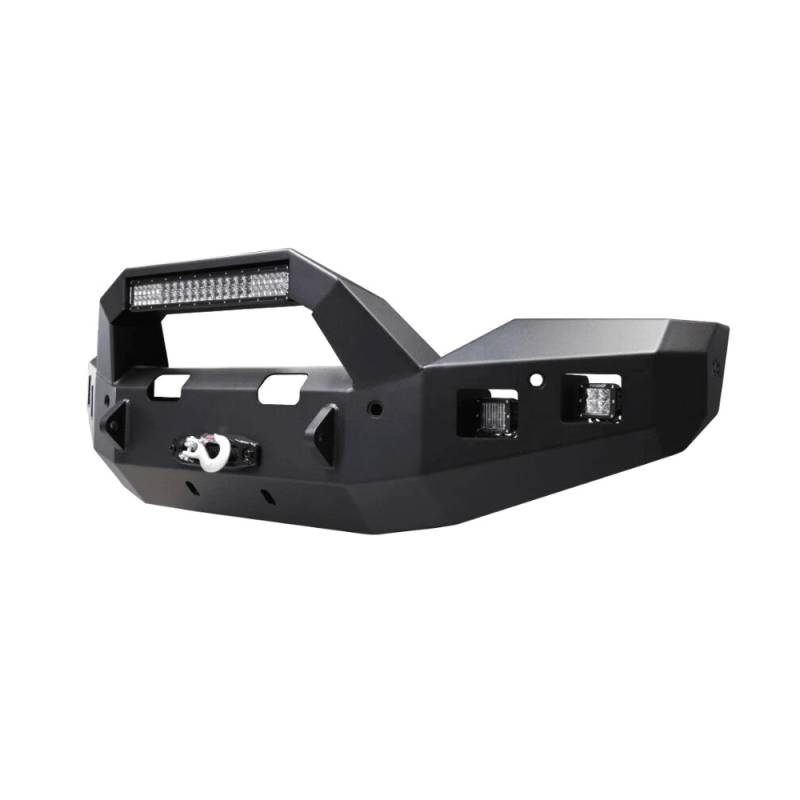 Backwoods - Backwoods BWDAR2-101XXIIB Brute Winch Front Bumper with Bull Bar LED and Sensor Holes for Dodge Ram 2500/3500 2010-2018
