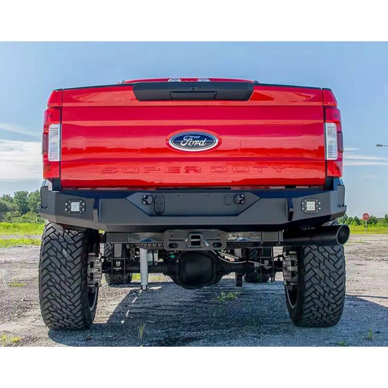 Backwoods - Backwoods BWFB25-201ZZPPB Brute Rear Bumper with Sensor Holes for Ford F250/F350 2011-2016