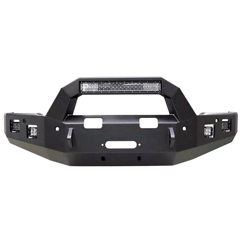 Backwoods - Backwoods BWFE35-101XXLLB Brute Winch Front Bumper with Bull Bar LED and without Sensor Holes for Ford E350 2008-2018