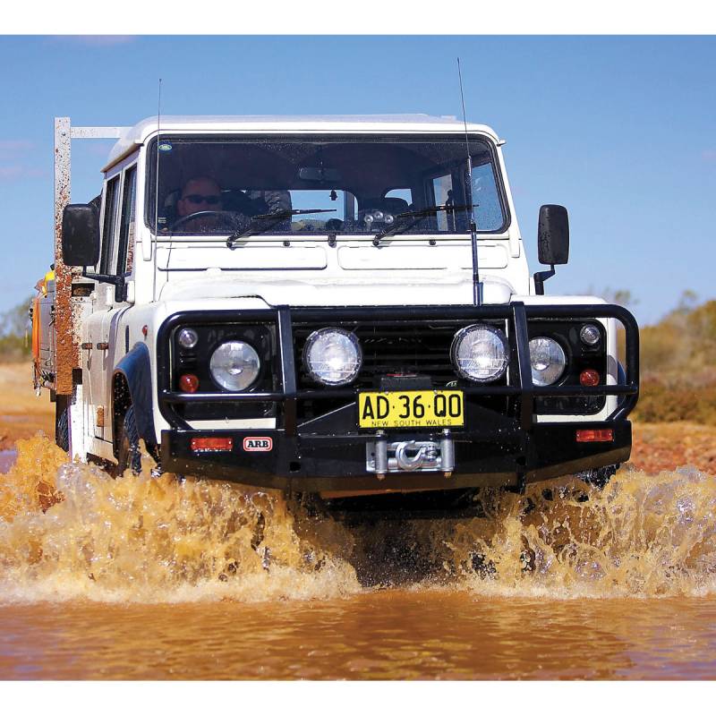 ARB 4x4 Accessories - ARB 3432090 Deluxe Winch Front Bumper with Bull Bar for Land Rover Defender 90 1994-1997