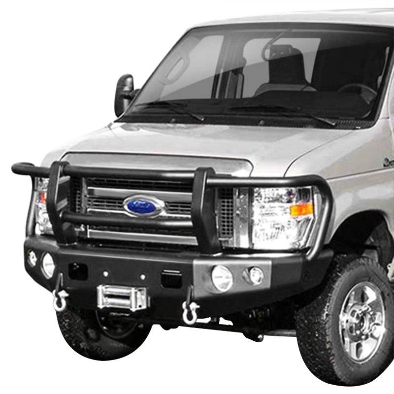 TrailReady - TrailReady 13100G Winch Front Bumper with Full Guard for Ford E250/E350 1992-2007