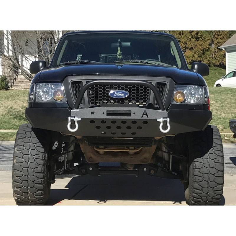 Affordable Offroad - Affordable Offroad Elite Modular Plain Winch Front Bumper with Bull Bar for Ford Ranger 1998-2011