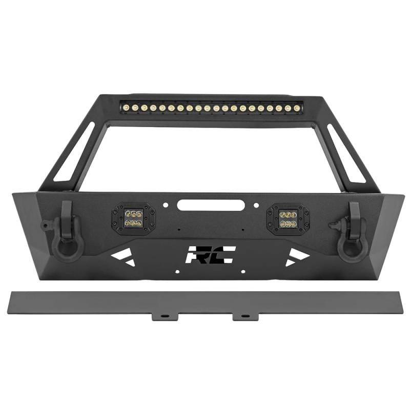 Rough Country - Rough Country 10597A Trail Front Bumper with Stubby Bar for Jeep Gladiator JT/ Wrangler JK/JL 2007-2021