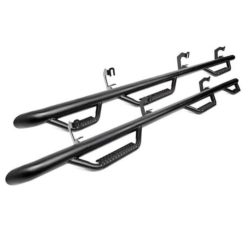 Rough Country - Rough Country RCC1495CC-6 Wheel to Wheel Nerf Steps with Access Step for Chevy Silverado and GMC Sierra 1500 Crew Cab 2014-2018