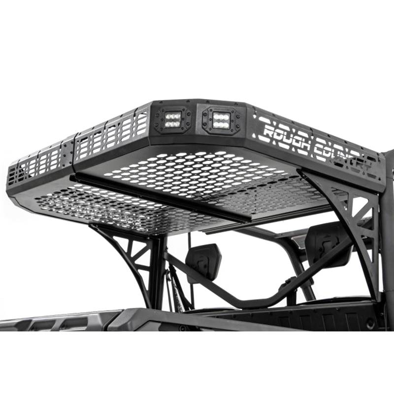 Rough Country - Rough Country 97027 Rear Cargo Rack with Cube Lights for Can-Am Defender 2017-2020