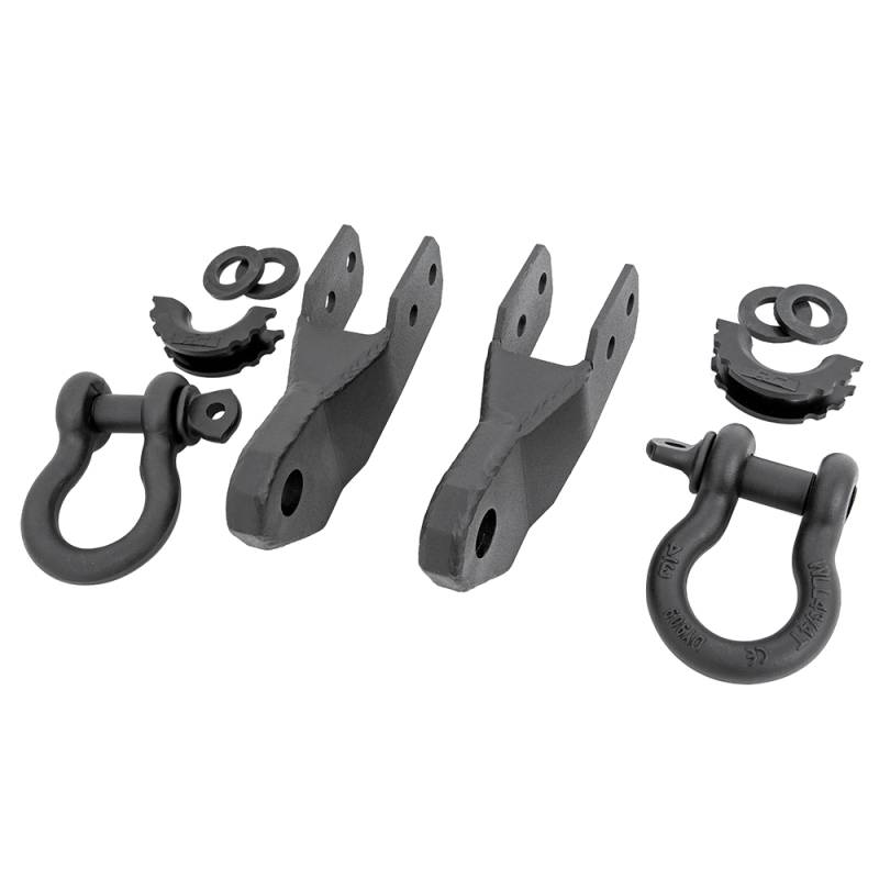 Rough Country - Rough Country RS167 Tow Hook to Shackle Conversion Kit with D-Ring and Rubber Isolators for Chevy Colorado and GMC Canyon 2015-2021