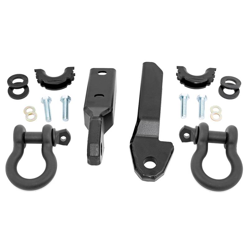 Rough Country - Rough Country RS164 Tow Hook to Shackle Conversion Kit with D-Ring and Rubber Isolators for Chevy Tahoe/C1500/K1500 Suburban/Blazer and GMC Yukon/C1500/K1500 Suburban 1992-1999