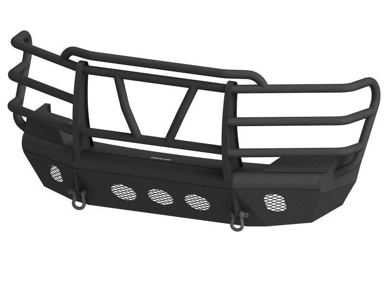 Bodyguard - Bodyguard AEG03AFRG Traditional Extreme Front Bumper Factory fog cutouts Standard skid plate Gloss Black GMC 1500 2003-2007