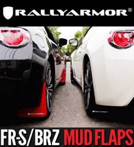 Rally Armor - Rally Armor MF23-UR-RD/WH Red Mud Flaps with White Logo Subaru BRZ & Scion FR-S