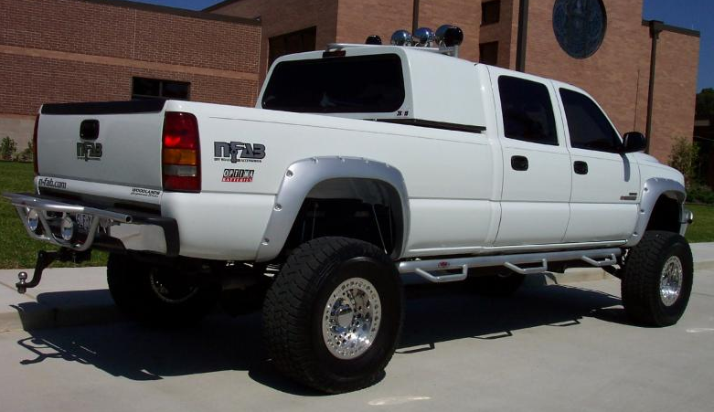 N-Fab - N-Fab C01115CC-6 Bed Access Nerf Steps Chevy/GMC 2500/3500 Crew Cab 8' Bed 2001-2006