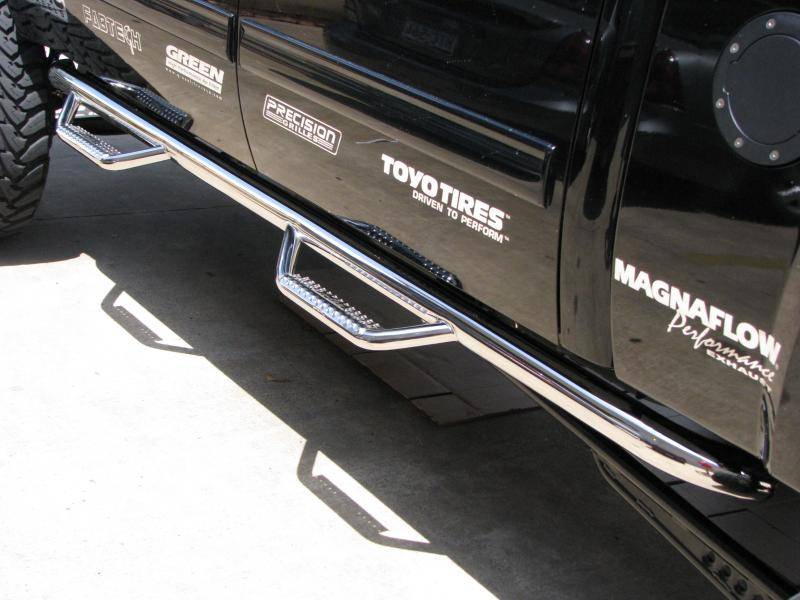 N-Fab - N-Fab C0789QC-SS Stainless Steel Nerf steps Chevy/GMC 1500/2500/3500 Quad Cab 6'6" Bed 2007-2010