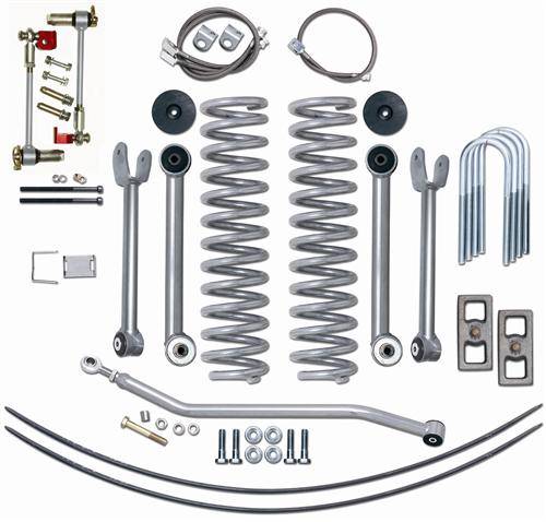 Rubicon Express - Rubicon Express RE6111 4.5" Super-Flex Kit with Add-A-Leafs Jeep XJ 1984-2001