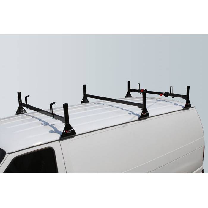 Vantech - Vantech H1083B 3 Bar Rack Black Steel Ford Econoline 1992-2012
