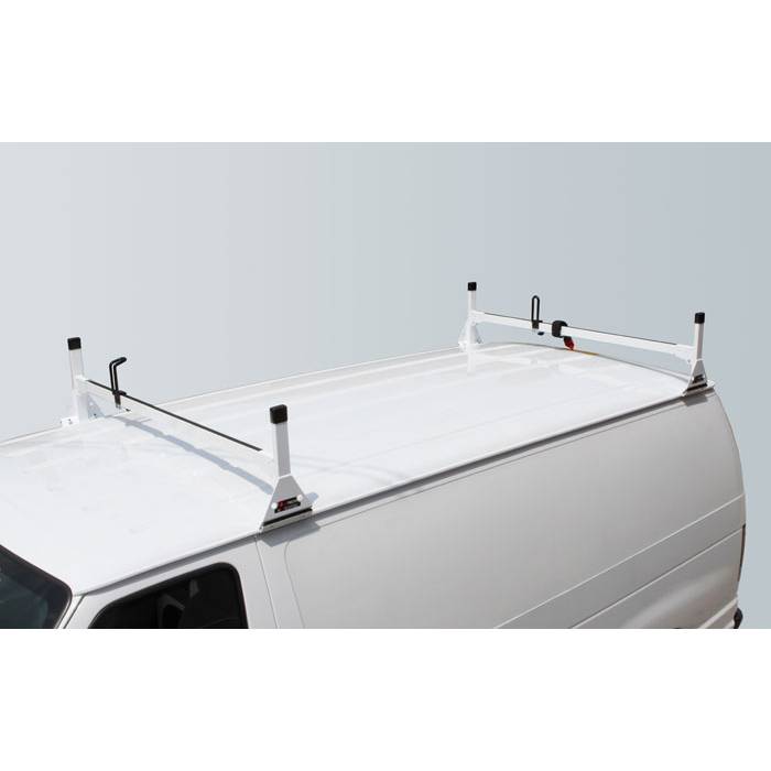 Vantech - Vantech H3082W 2 Bar Rack White Aluminum Ford Econoline 1992-2012