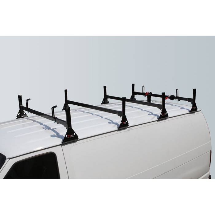Vantech - Vantech H3084B 4 Bar Rack Black Aluminum Ford Econoline 1992-2012