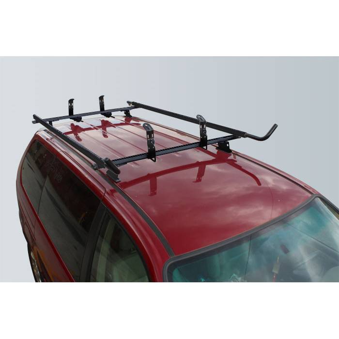 Vantech - Vantech J4002B Black Rack System 55" Cross Bars and 72" Side Rails Black Aluminum Drilling Required