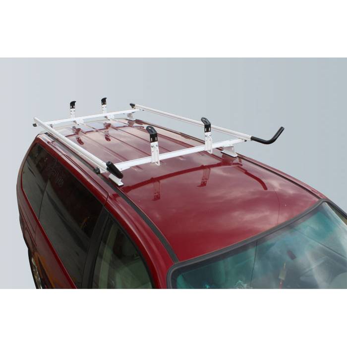 Vantech - Vantech J4002W White Rack System 55" Cross Bars and 72" Side Rails White Aluminum Drilling Required