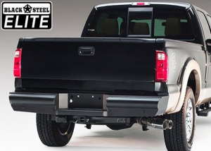 Fab Fours - Fab Fours CH08-U1450-1 Black Steel Elite Smooth Rear Bumper GMC Sierra 2500HD/3500 2007-2010 - Image 3