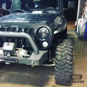 MCE Fenders - MCE Fenders FFJKG2-N-F Hi-Clearance Flat Flares Narrow Width 2 Front Jeep Wrangler JK 2007-2018 - Image 2
