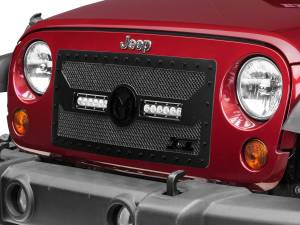 ICI BLG115JPN BL Mesh Grille with LED Lights - Black Jeep Wrangler JK 2007-2018