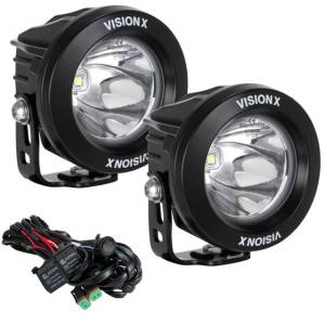 Vision-X XIL-OPR120KIT 4" Optimus Round LED Fog Lights 10W 20 Degree Driving Beam - Pair