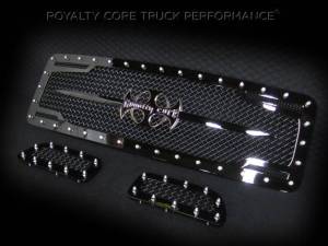 Royalty Core - Royalty Core 13614 Ford Super Duty 1999-2004 RC2 Twin Mesh Main Grille 3 Piece with Chrome Logo - Image 2
