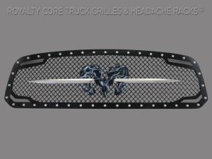 Royalty Core - Royalty Core 14157 Dodge Ram 1500 2013-2018 RC2 Grille Twin Mesh w/ Speared Ram Sword Assembly - Image 2