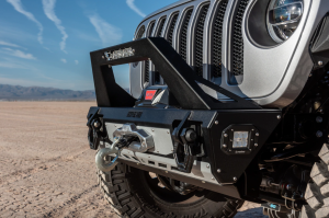 Bodyguard - Bodyguard 58134T Front bumper Stubby with Push Bar and End Cap Light Holes Textured Black Jeep JK 2007-2018 - Textured - Image 8