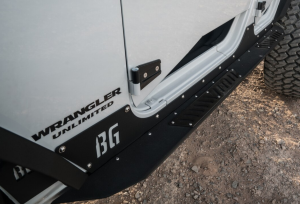 Bodyguard 95441T Sliders with body cladding 4 door Textured Black Jeep JK 2007-2018