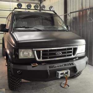 Iron Cross - Iron Cross 20-405-92-MB Base Winch Front Bumper for Ford Van E150/E250/E350/E450 1992-2007 - Matte Black - Image 4