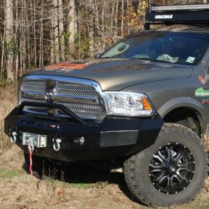 Iron Cross - Iron Cross 22-615-09 Winch Front Bumper with Push Bar for Dodge Ram 1500 2009-2012 - Gloss Black - Image 4