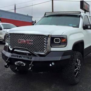 Iron Cross - Iron Cross 22-315-07 Winch Front Bumper with Push Bar for GMC Sierra 1500 2007-2013 - Gloss Black - Image 2