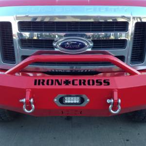 Iron Cross - Iron Cross 22-425-08 Winch Front Bumper with Push Bar for Ford F250/F350/F450 2008-2010 - Gloss Black - Image 3