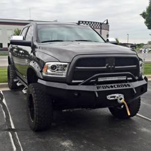 Iron Cross - Iron Cross 22-625-10 Winch Front Bumper with Push Bar for Dodge Ram 2500/3500 2010-2018 - Gloss Black - Image 4