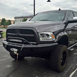 Iron Cross - Iron Cross 22-625-10 Winch Front Bumper with Push Bar for Dodge Ram 2500/3500 2010-2018 - Gloss Black - Image 5