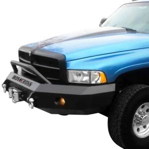 Iron Cross - Iron Cross 22-615-97 Winch Front Bumper with Push Bar for Dodge Ram 1500 1997-2001 - Gloss Black - Image 2