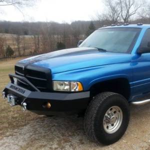 Iron Cross - Iron Cross 22-615-97 Winch Front Bumper with Push Bar for Dodge Ram 1500 1997-2001 - Gloss Black - Image 3