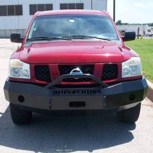 Iron Cross - Iron Cross 22-915-04 Winch Front Bumper with Push Bar for Nissan Titan 2004-2015 - Gloss Black - Image 4