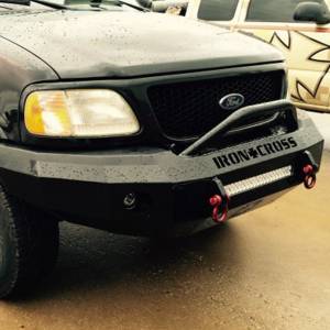 Iron Cross - Iron Cross 22-415-97 Winch Front Bumper with Push Bar for Ford F150 1997-2003 - Gloss Black - Image 3