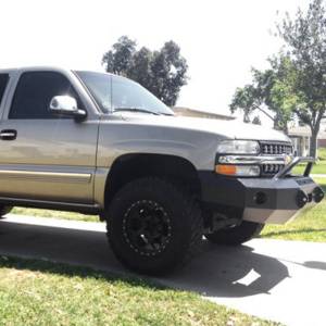 Iron Cross - Iron Cross 22-515-99 Winch Front Bumper with Push Bar for Chevy Silverado 1500 1999-2002 - Gloss Black - Image 4