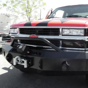 Iron Cross - Iron Cross 22-515-88 Winch Front Bumper with Push Bar for Chevy Silverado 1500/2500/3500 1988-1998 - Gloss Black - Image 4