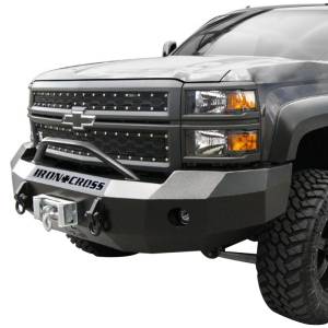 Iron Cross - Iron Cross 22-515-16 Winch Front Bumper with Push Bar for Chevy Silverado 1500 2016-2018 - Gloss Black - Image 2