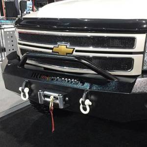Iron Cross - Iron Cross 22-525-07-MB Winch Front Bumper with Push Bar for Chevy Silverado 2500/3500 2007-2010 - Matte Black - Image 4