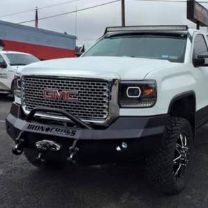 Iron Cross - Iron Cross 22-315-07-MB Winch Front Bumper with Push Bar for GMC Sierra 1500 2007-2013 - Matte Black - Image 2