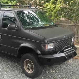 Iron Cross - Iron Cross 22-405-92-MB Winch Front Bumper with Push Bar for Ford Van E150/E250/E350/E450 1992-2007 - Matte Black - Image 2