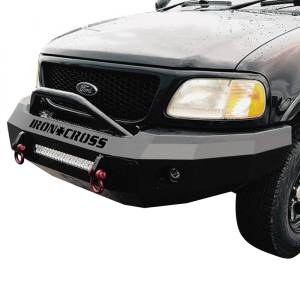 Iron Cross - Iron Cross 22-415-97-MB Winch Front Bumper with Push Bar for Ford F150 1997-2003 - Matte Black - Image 2
