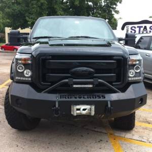 Iron Cross - Iron Cross 22-425-11-MB Winch Front Bumper with Push Bar for Ford F250/F350/F450 2011-2016 - Matte Black - Image 2