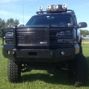 Iron Cross - Iron Cross 24-525-03 Winch Front Bumper with Grille Guard for Chevy Silverado 2500/3500 2003-2006 - Gloss Black - Image 4
