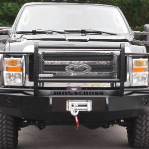 Iron Cross - Iron Cross 24-425-05 Winch Front Bumper with Grille Guard for Ford F250/F350/F450 2005-2007 - Gloss Black - Image 4