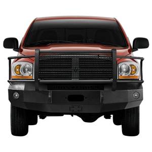 Iron Cross - Iron Cross 24-625-06 Winch Front Bumper with Grille Guard for Dodge Ram 2500/3500 2006-2009 - Gloss Black - Image 2